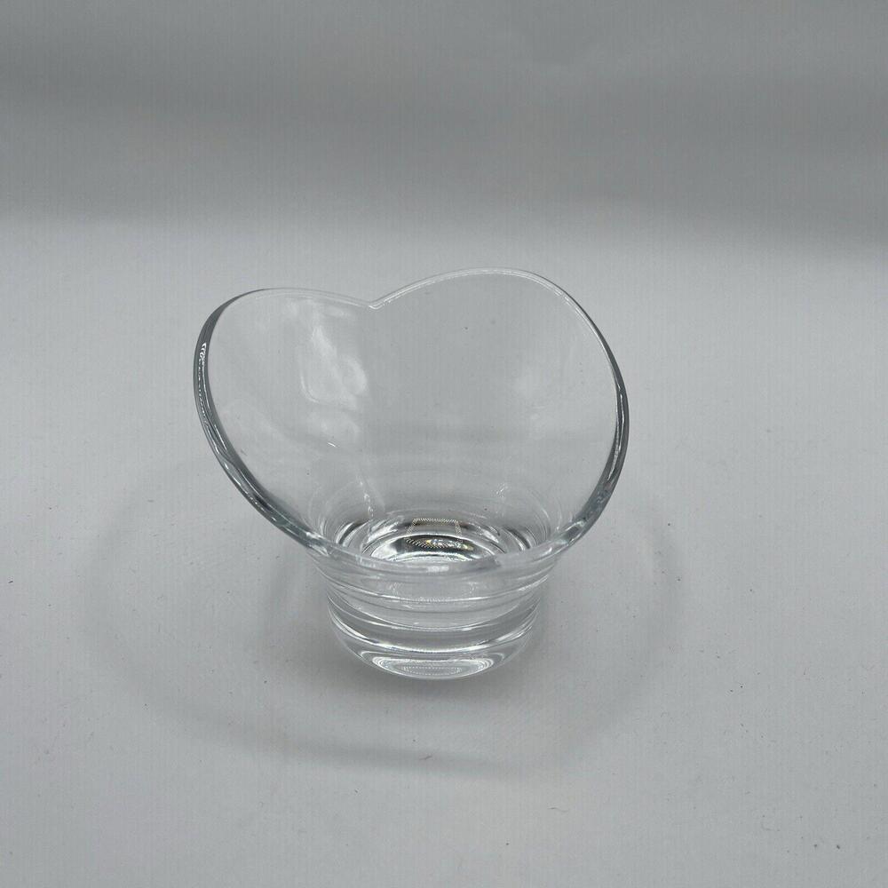 Vintage Rogaska Crystal Clear Glass Heart Shaped Signed Trinket Bowl Candy Bowl